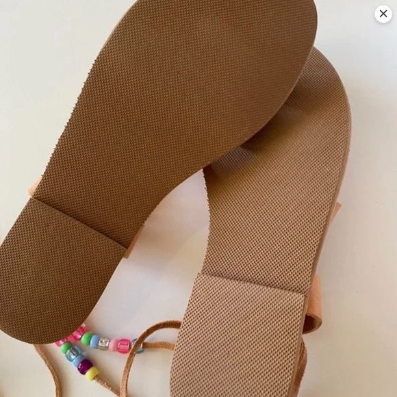 GROUPI Gladiator Leather beaded SANDALS Handmade in Greece EU 37 - Picture 5 of 7